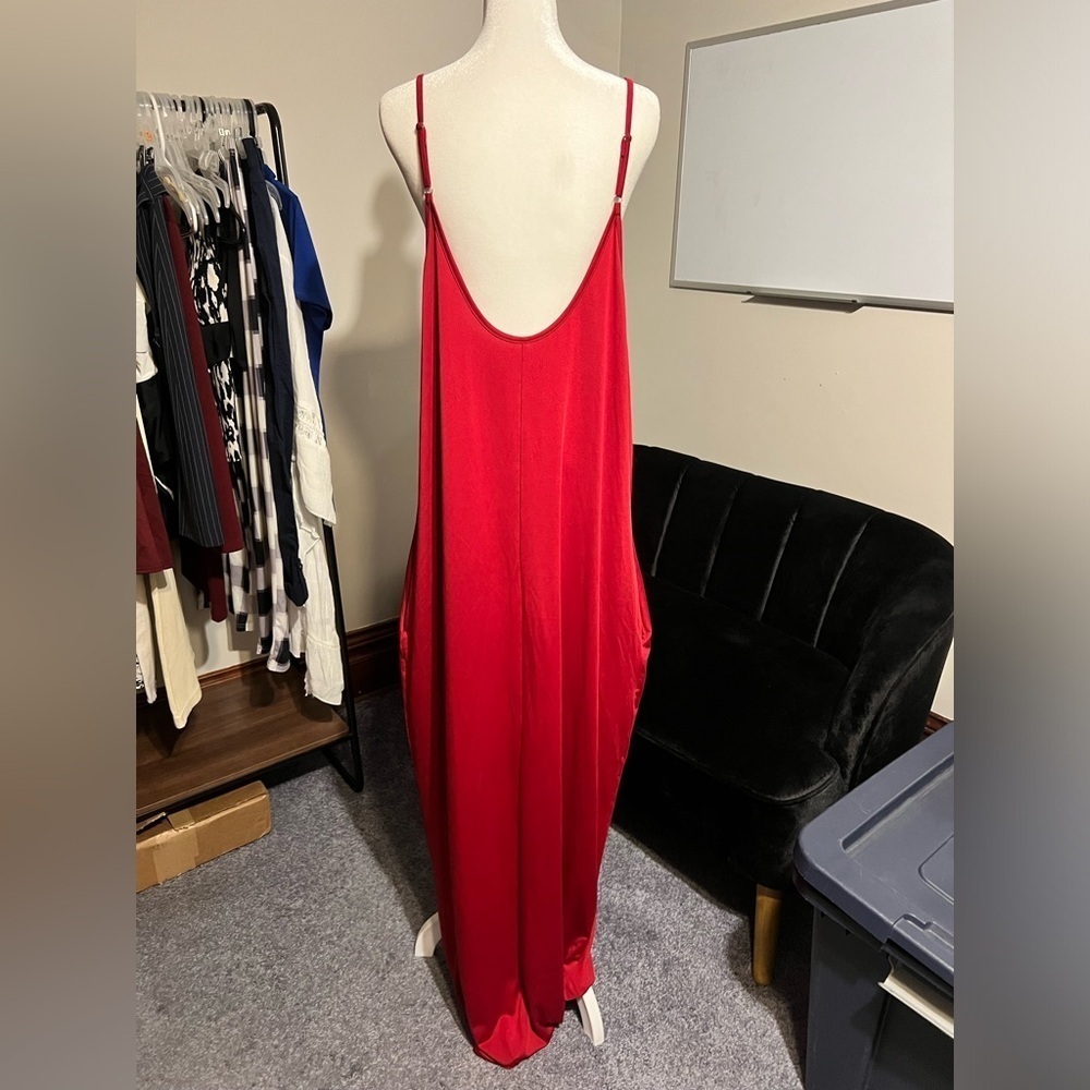 NWOT- Long Red Maxi Dress - Picture 3 of 4